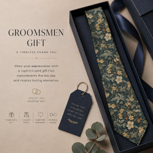 William Morris Floral Art Nouveau groomsmen gift Neck Tie