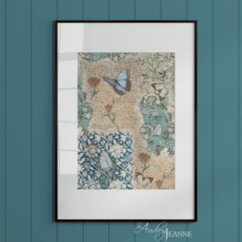 William Morris Floral Butterfly Garden Decoupage Tissue Paper by LuxuryWeddings at Zazzle
