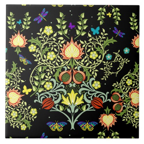 William Morris Floral  Ceramic Tile