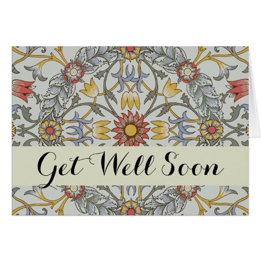 William Morris Floral Circle Flower Illustration (Front Horizontal)