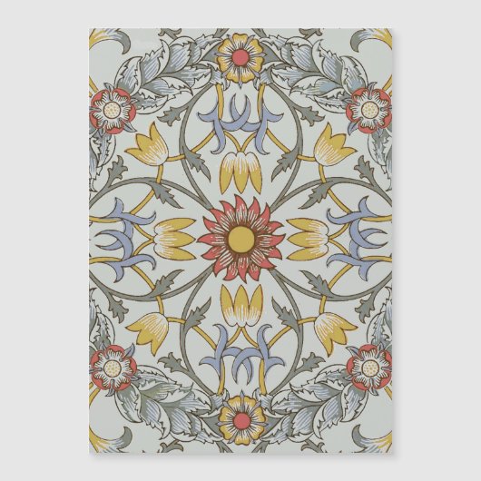 William Morris Floral Circle Flower Illustration (Front)