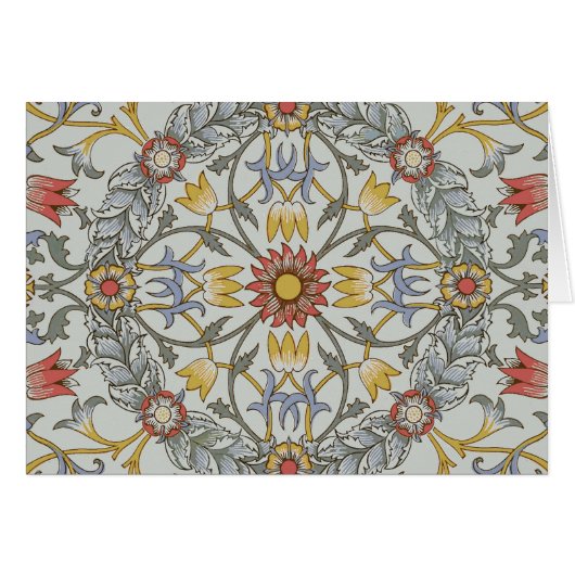William Morris Floral Circle Flower Illustration (Front Horizontal)