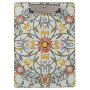 William Morris Floral Circle Flower Illustration Clipboard