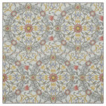 William Morris Floral Circle Flower Illustration Fabric