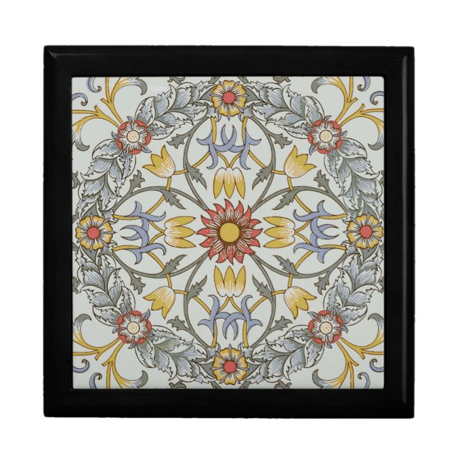William Morris Floral Circle Flower Illustration Gift Box (Front)