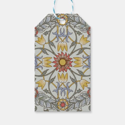 William Morris Floral Circle Flower Illustration Gift Tags