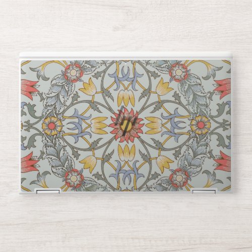 William Morris Floral Circle Flower Illustration HP Laptop Skin