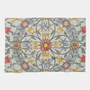 William Morris Floral Circle Flower Illustration Kitchen Towel