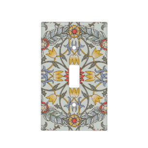 William Morris Floral Circle Flower Illustration Light Switch Cover