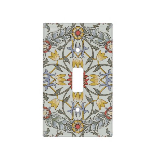 William Morris Floral Circle Flower Illustration Light Switch Cover