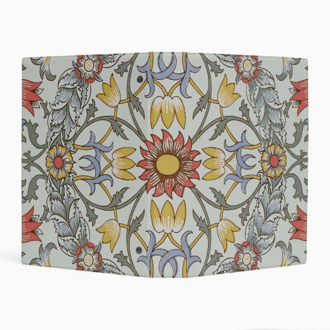 William Morris Floral Circle Flower Illustration Mini Binder (Background)