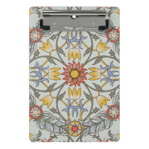 William Morris Floral Circle Flower Illustration Mini Clipboard