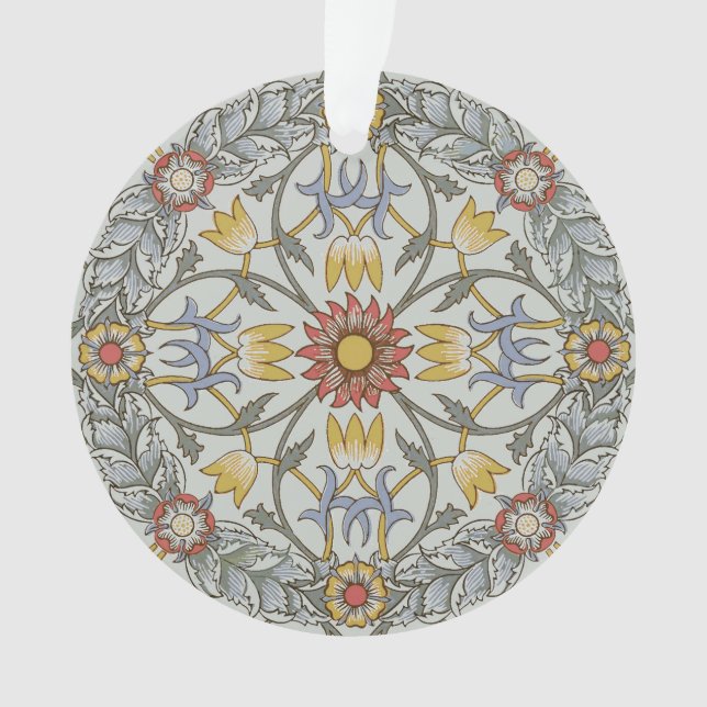 William Morris Floral Circle Flower Illustration Ornament (Front)