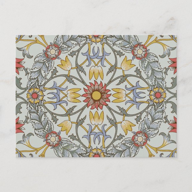 William Morris Floral Circle Flower Illustration Postcard (Front)
