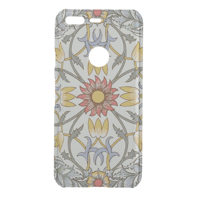 William Morris Floral Circle Flower Illustration Uncommon Google Pixel Case (Back)