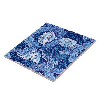 William Morris Floral, Cobalt Blue And White Ceramic Tile | Zazzle