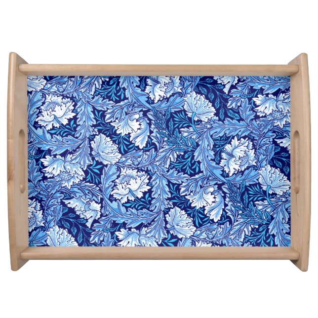 William Morris Floral, Cobalt Blue and White Serving Tray (Front)