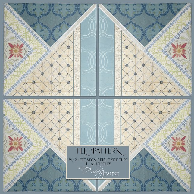 William Morris Floral Craftsman Era Collage RIGHT Ceramic Tile (Creator Uploaded)