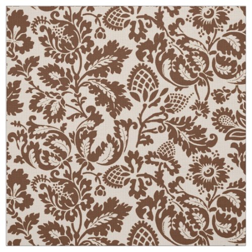 William Morris Floral Damask Beige and Taupe Tan Fabric