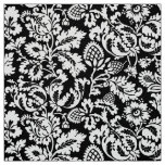 William Morris Floral Damask, Black and White Fabric