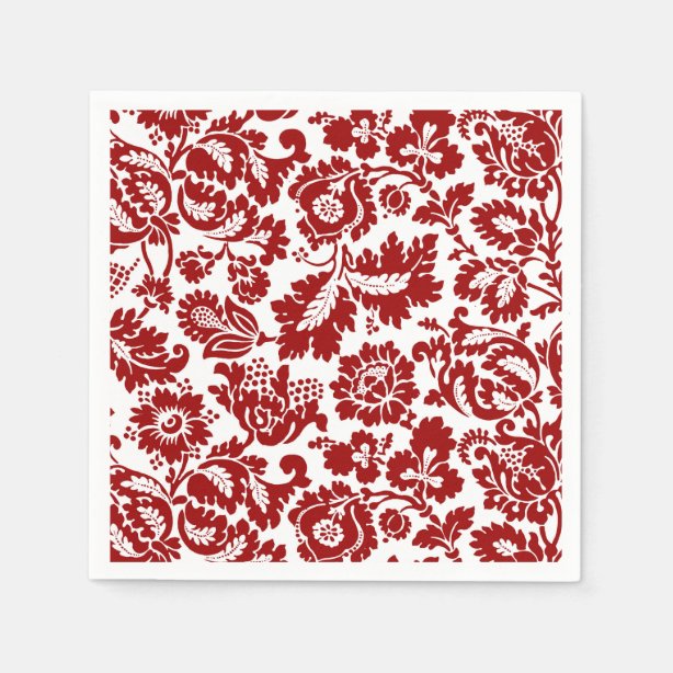 Deep Red Paper & Party Napkins Zazzle