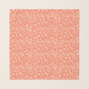 William Morris Floral Damask, Peach and Coral  Scarf