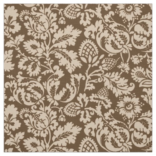 William Morris Floral Damask Taupe Tan and Beige Fabric