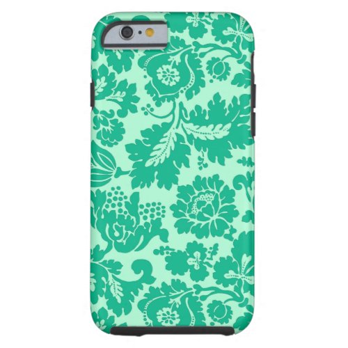 William Morris Floral Damask Turquoise and Aqua Tough iPhone 6 Case