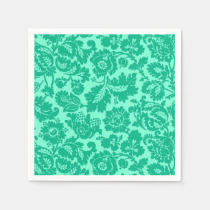 William Morris Floral Damask, Turquoise and Aqua Napkins