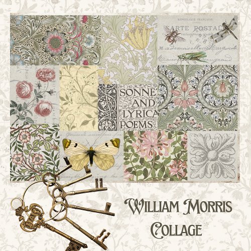 WILLIAM MORRIS FLORAL DESIGN BLOCKS TISSUE PAPER