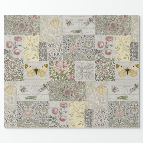 WILLIAM MORRIS FLORAL DESIGN BLOCKS WRAPPING PAPER