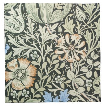 William Morris Floral Design Cloth Napkin by ellesgreetings at Zazzle