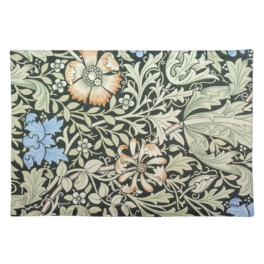 William Morris floral design Placemat Zazzle