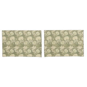 William Morris' Floral Elegance Gold & Green Pillow Case