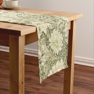 William Morris' Floral Elegance Gold & Green Short Table Runner