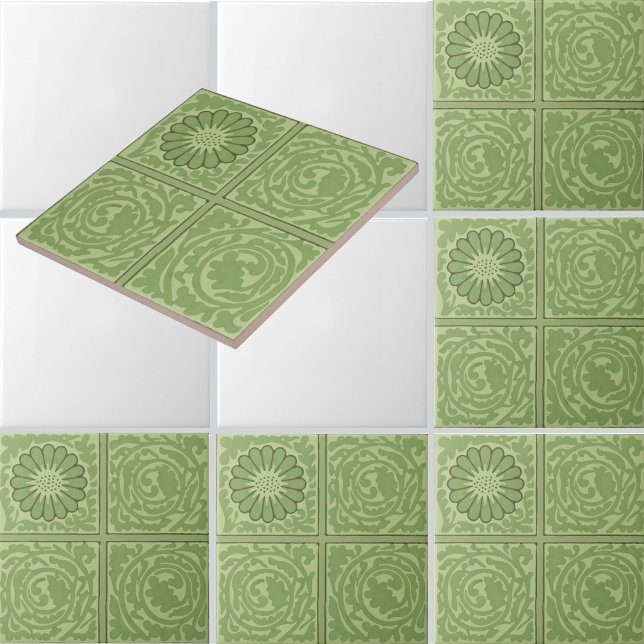 William Morris Floral Foliage Diaper Pattern Ceramic Tile (Creator Uploaded)
