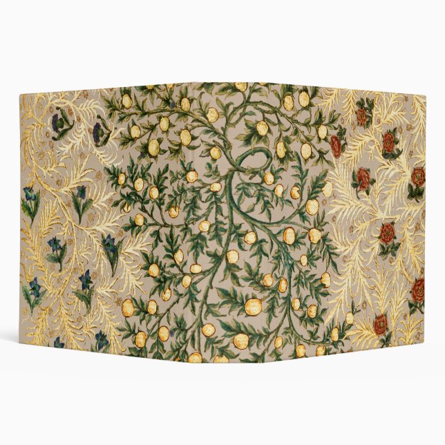 William Morris Floral Fruit Garden Flower Classic 3 Ring Binder (Background)