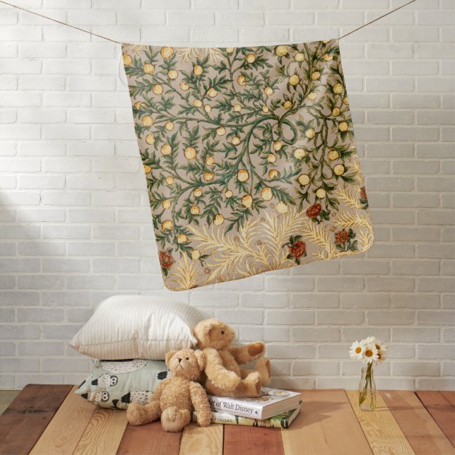 William Morris Floral Fruit Garden Flower Classic Baby Blanket (In Situ)