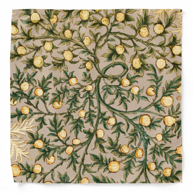 William Morris Floral Fruit Garden Flower Classic Bandana (Front)