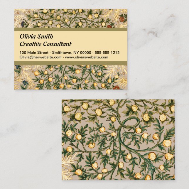William Morris Floral Fruit Garden Flower Classic Business Card (Front/Back)