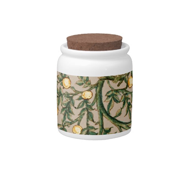 William Morris Floral Fruit Garden Flower Classic Candy Jar (Front)