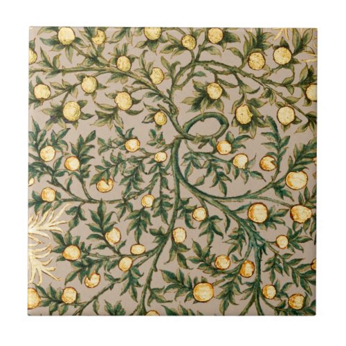 William Morris Floral Fruit Garden Flower Classic Ceramic Tile