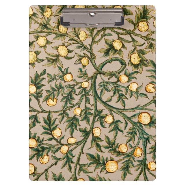 William Morris Floral Fruit Garden Flower Classic Clipboard (Front)