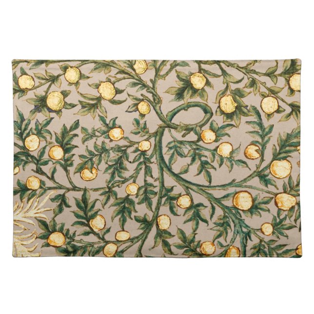 William Morris Floral Fruit Garden Flower Classic Cloth Placemat (Front)