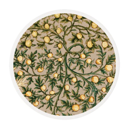 William Morris Floral Fruit Garden Flower Classic Edible Frosting Rounds