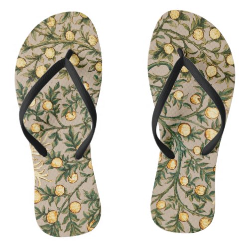 William Morris Floral Fruit Garden Flower Classic Flip Flops