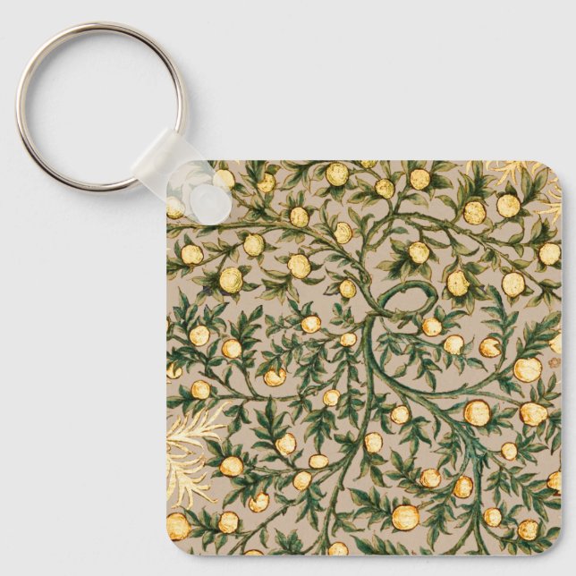 William Morris Floral Fruit Garden Flower Classic Keychain (Front)
