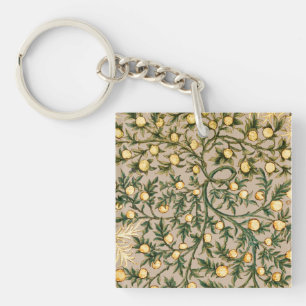 William Morris Floral Fruit Garden Flower Classic Keychain
