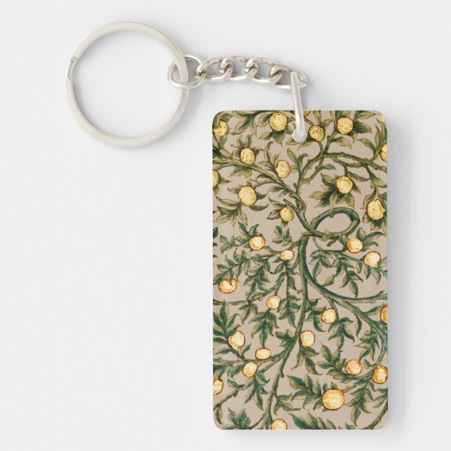 William Morris Floral Fruit Garden Flower Classic Keychain (Front)