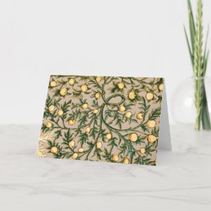 William Morris Floral Fruit Garden Flower Classic Letterpress Thank You Card
